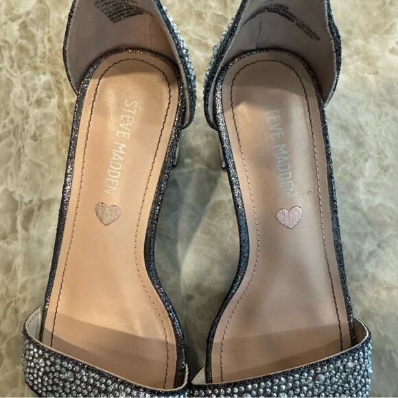 Steve Madden Kids Rhinestone Ankle Strap Heeled Sandals size 2 kids - Picture 8 of 10